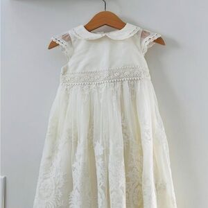 Elegant Cream Lace Kids Dress